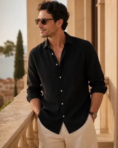 Mediterranean Pure Linen Shirt