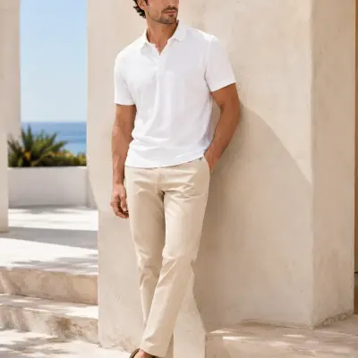 Classic Lightweight Linen Polo T-Shirt
