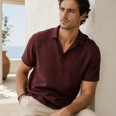 Linen Blend Luxe Polo T-Shirt