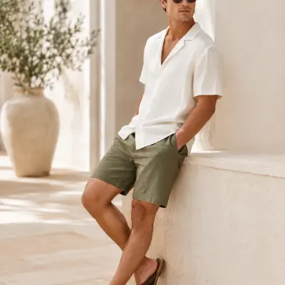 Straight-Fit Pure Linen Shorts