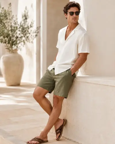 Straight-Fit Pure Linen Shorts