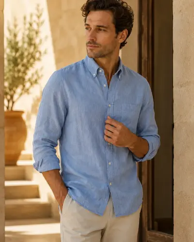 Premium Linen Long-Sleeve Shirt